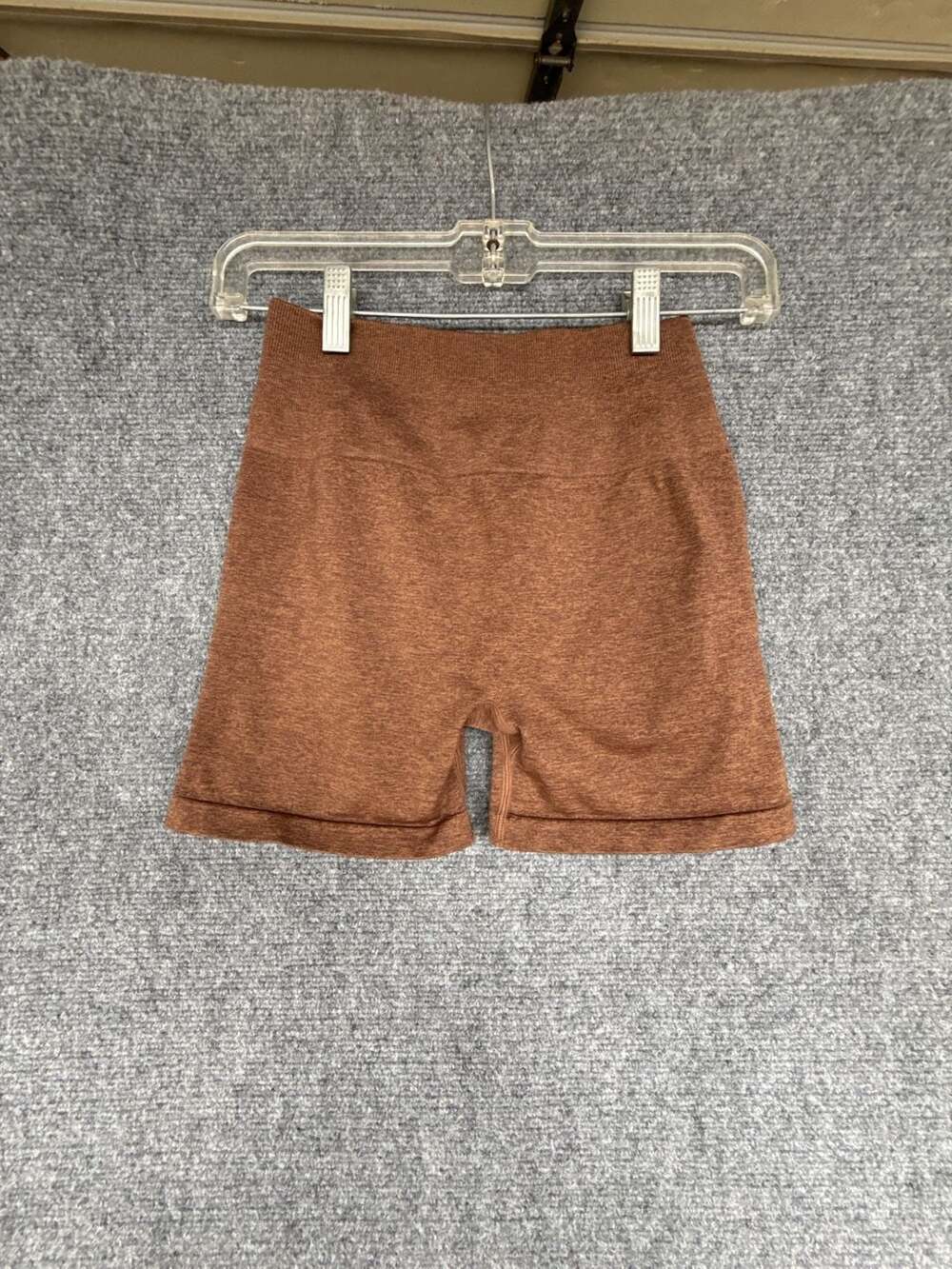 Celer Seamless Ruched Butt Lifting Athletic Shorts Brown Size S